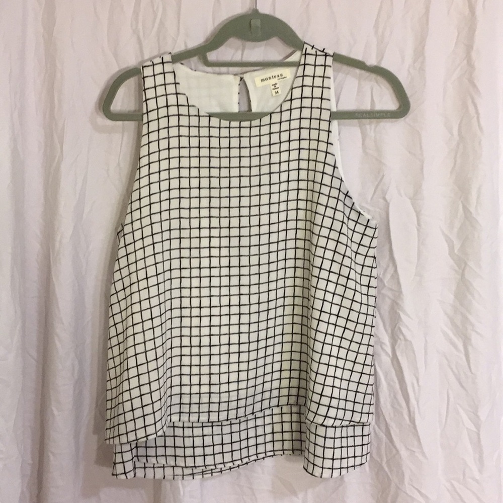 Two tiered black and white blouse